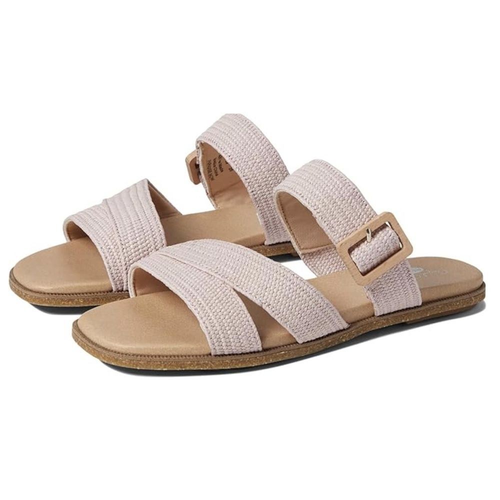 Dr Scholls Sandal 8.5 Casual Buckle Strap Flat Sole Minimalist Pink Paradise
